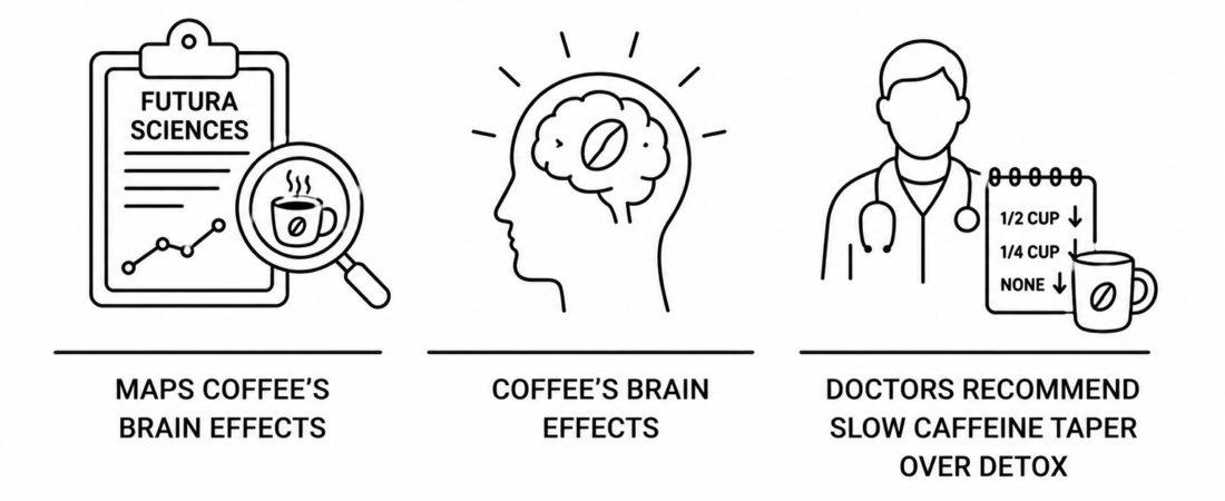 Futura-Sciences Maps Coffee’s Brain Effects as Doctors Recommend Slow Caffeine Taper Over Detox