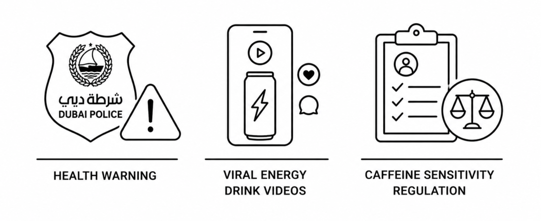 Dubai Police Issue Health Warning on Viral Energy Drink Videos as Caffeine Sensitivity Regulation Discussion Intensifies