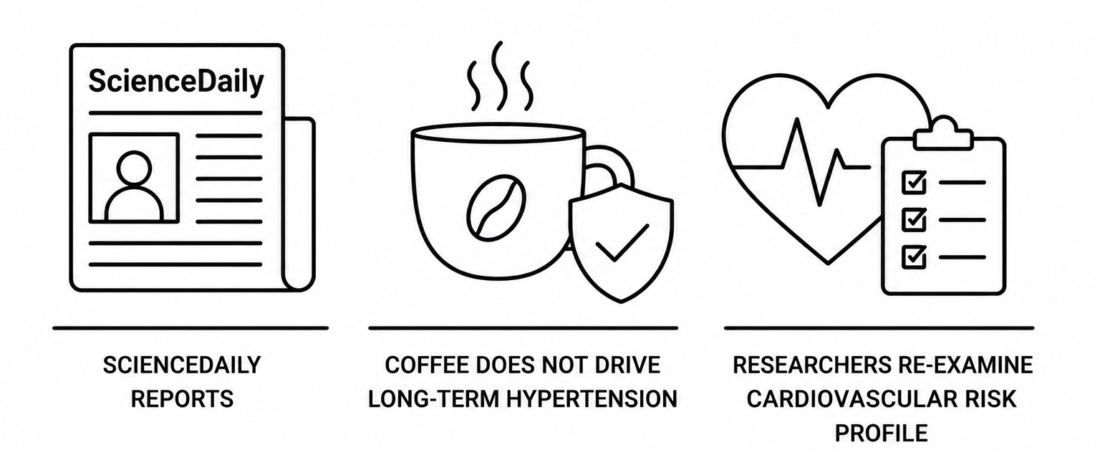 ScienceDaily Reports Coffee Does Not Drive Long-Term Hypertension as Researchers Re-Examine Cardiovascular Risk Profile