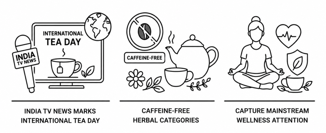 India TV News Marks International Tea Day as Caffeine-Free Herbal Categories Capture Mainstream Wellness Attention