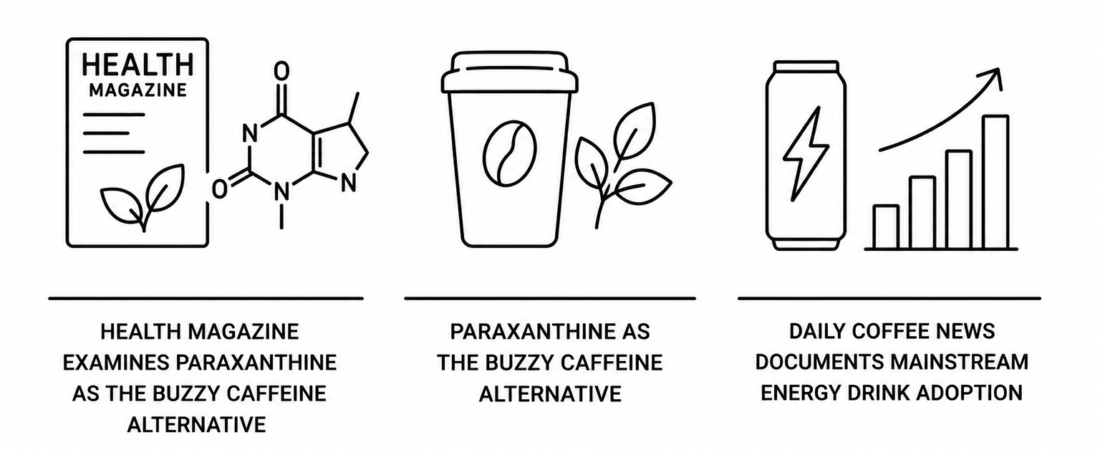 Health Magazine Examines Paraxanthine as the Buzzy Caffeine Alternative as Daily Coffee News Documents Mainstream Energy Drink Adoption