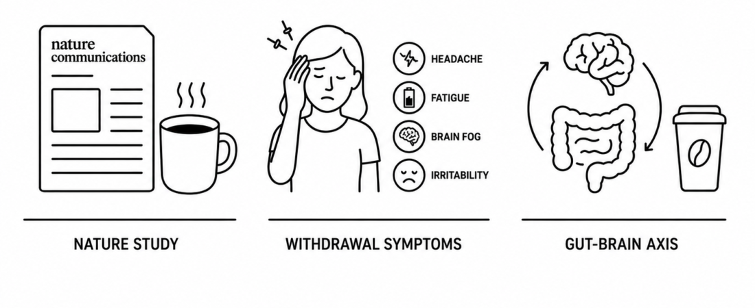 Nature Communications Study Documents Caffeine Withdrawal Symptoms in Regular Coffee Drinkers as Gut-Brain Axis Research Reshapes Caffeine Tolerance Understanding