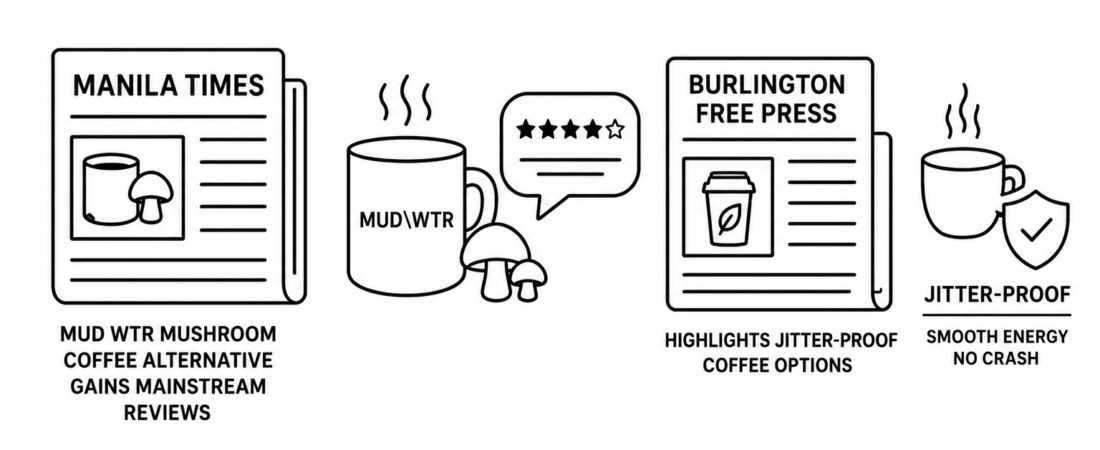 Manila Times Reports Mud Wtr Mushroom Coffee Alternative Gains Mainstream Reviews as Burlington Free Press Highlights Jitter-Proof Coffee Options