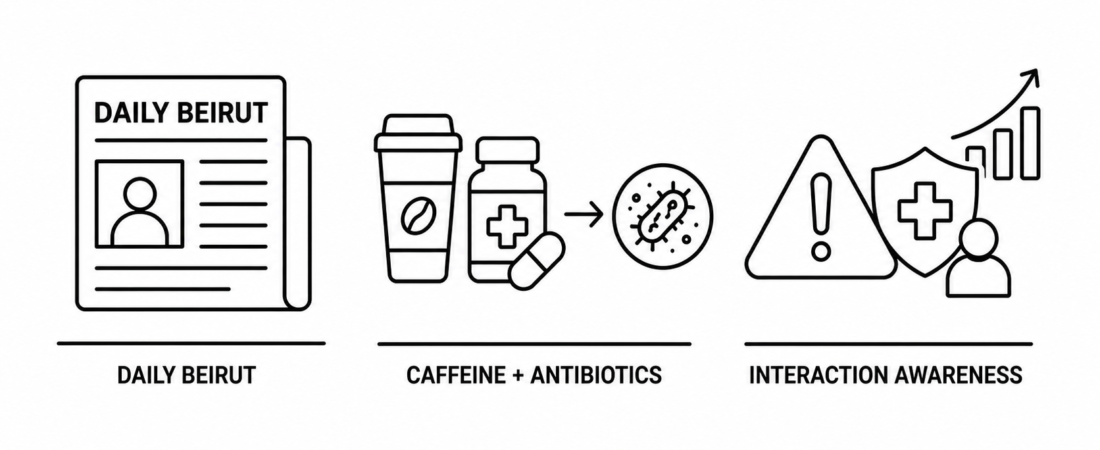 Daily Beirut Reports New Research Finds Caffeine May Reduce Effectiveness of Some Antibiotics Against E coli as Drug Interaction Awareness Grows