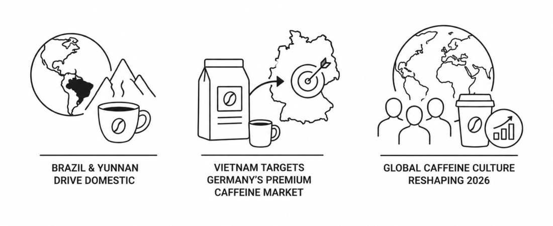 Brazil and Yunnan Drive Domestic Coffee Consumption as Vietnam Targets Germany’s Premium Caffeine Market: How Global Caffeine Culture Is Reshaping Consumer Behavior in 2026