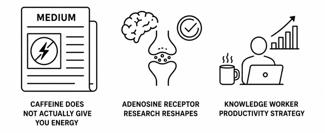 Medium Reports Caffeine Does Not Actually Give You Energy as Adenosine Receptor Research Reshapes Knowledge Worker Productivity Strategy