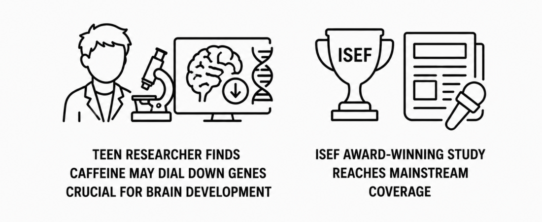 Science News Explores Reports Teen Researcher Finds Caffeine May Dial Down Genes Crucial for Brain Development as ISEF Award-Winning Study Reaches Mainstream Coverage