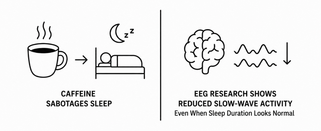 SciTechDaily Reports Scientists Reveal the Hidden Way Caffeine Sabotages Sleep as EEG Research Shows Reduced Slow-Wave Activity Even When Sleep Duration Looks Normal