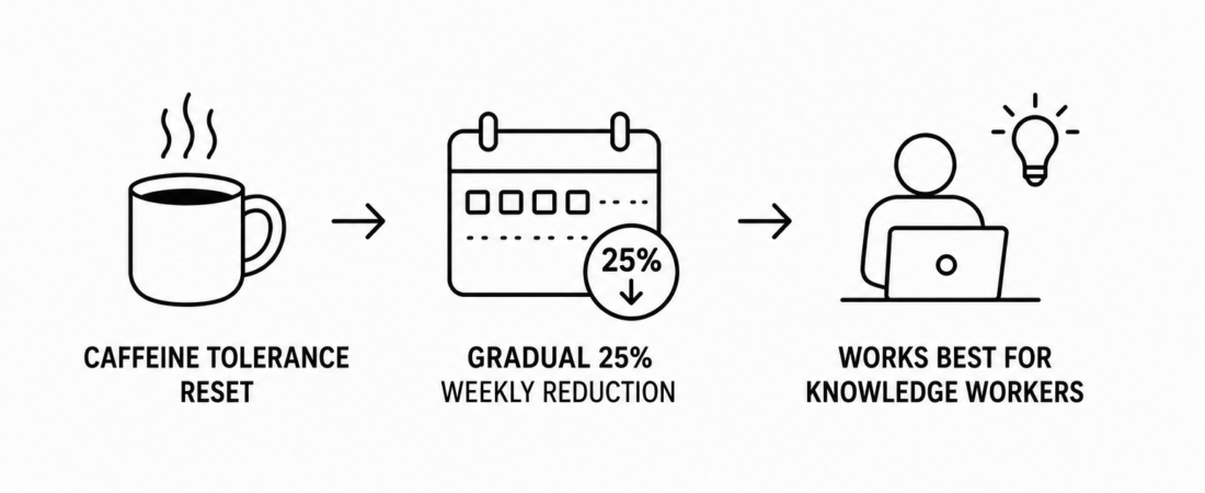 AOL Reports How Long a Caffeine Tolerance Reset Actually Takes and Why a Gradual 25 Percent Weekly Reduction Works Best for Knowledge Workers