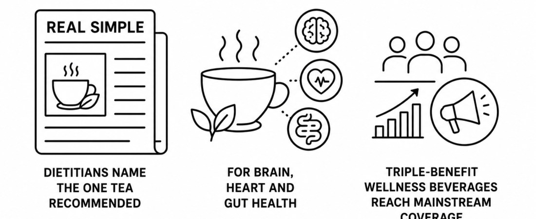 Real Simple Reports Dietitians Name the One Tea Recommended for Brain Heart and Gut Health as Triple-Benefit Wellness Beverages Reach Mainstream Coverage