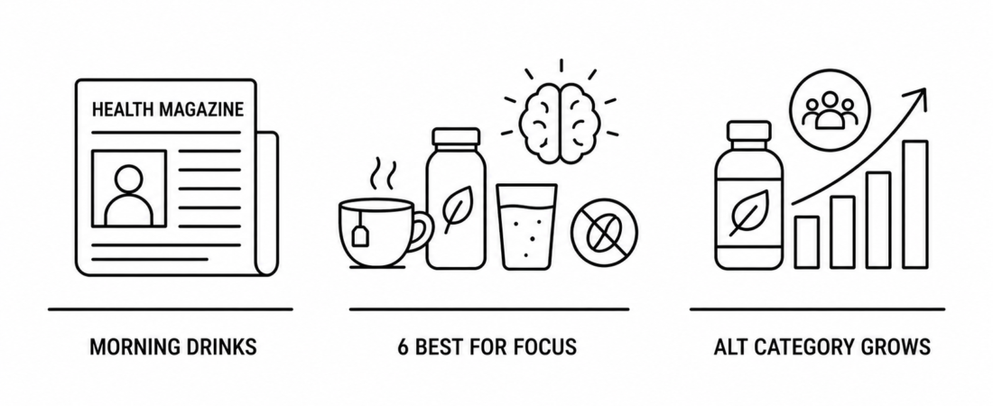 Health Magazine Reports Six Best Morning Drinks for Sharper Focus That Are Not Coffee as Caffeine Alternative Category Mainstream Expansion Accelerates