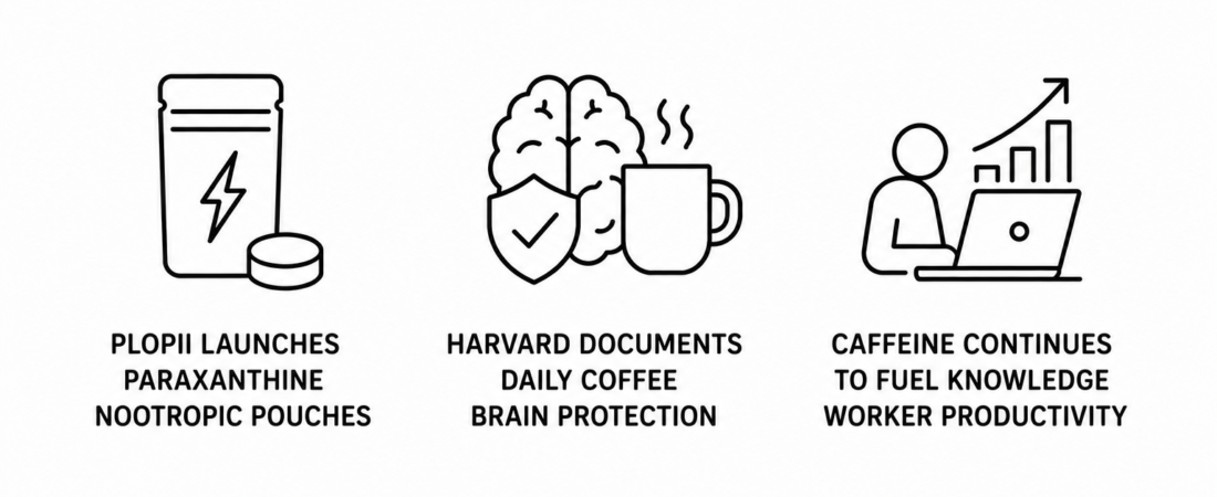 Plopii Launches Paraxanthine Nootropic Pouches as Harvard Documents Daily Coffee Brain Protection and Caffeine Continues to Fuel Knowledge Worker Productivity