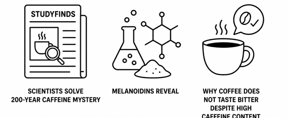 StudyFinds Reports Scientists Solve 200-Year Caffeine Mystery as Melanoidins Reveal Why Coffee Does Not Taste Bitter Despite High Caffeine Content