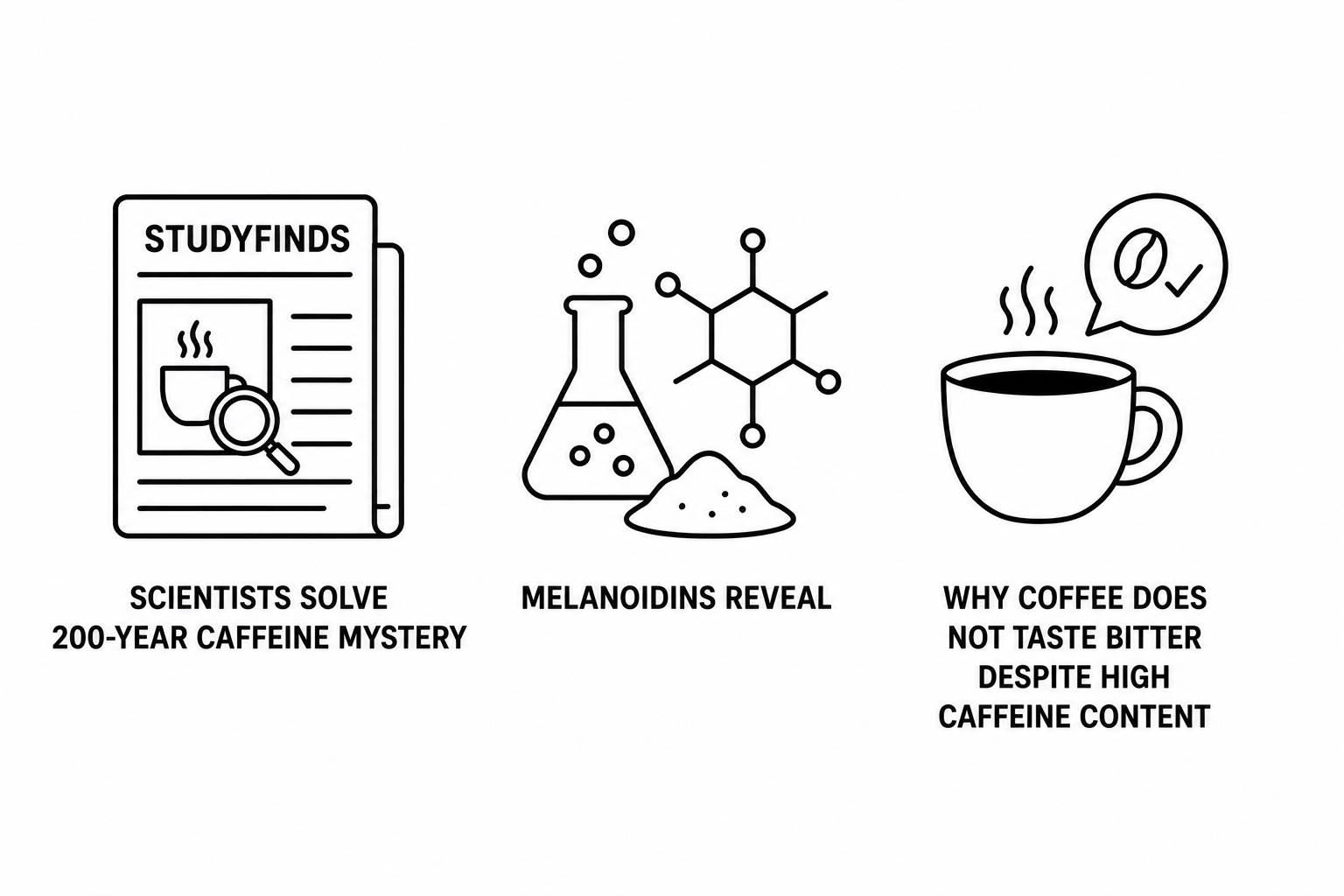 StudyFinds Reports Scientists Solve 200-Year Caffeine Mystery as Melanoidins Reveal Why Coffee Does Not Taste Bitter Despite High Caffeine Content