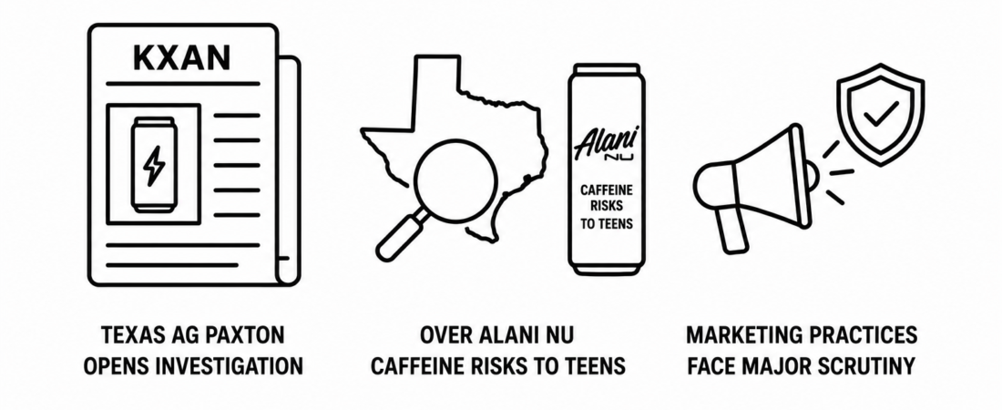 KXAN & CBS Report Texas AG Paxton Opens Investigation Into Celsius Energy Drink Maker Over Alani Nu Caffeine Risks to Teens as Marketing Practices Face Major Scrutiny