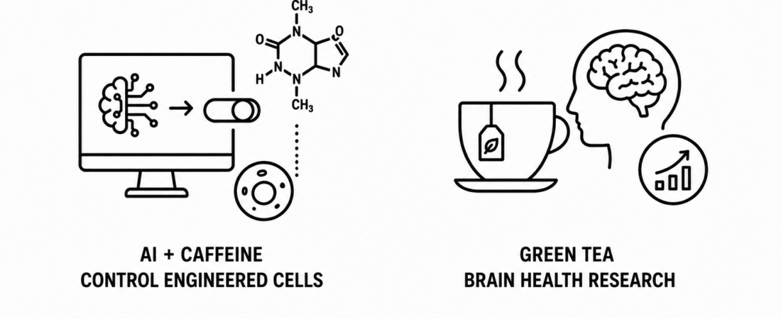 News-Medical Reports AI-Designed Molecular Switch Uses Caffeine to Control Engineered Cells as Daily Green Tea Brain Health Research Continues to Expand