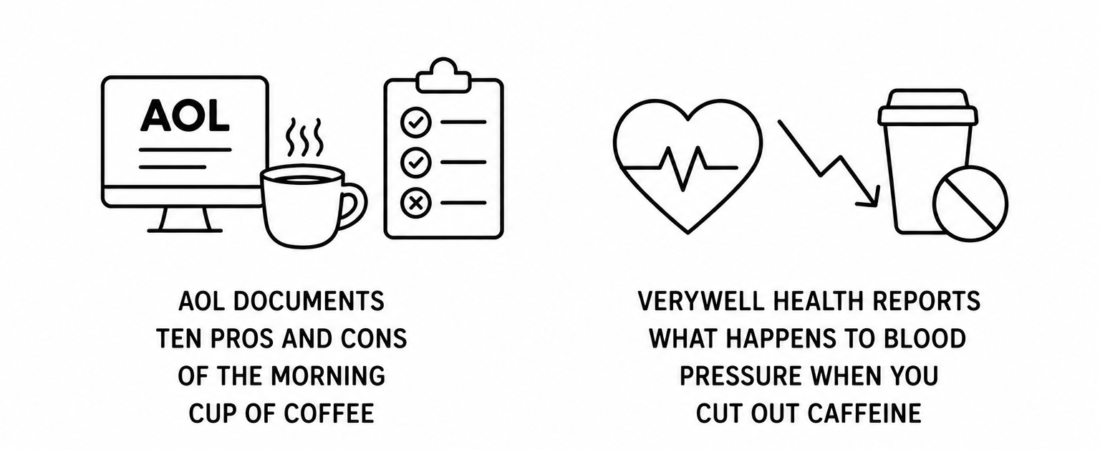 AOL Documents Ten Pros and Cons of the Morning Cup of Coffee as Verywell Health Reports What Happens to Blood Pressure When You Cut Out Caffeine