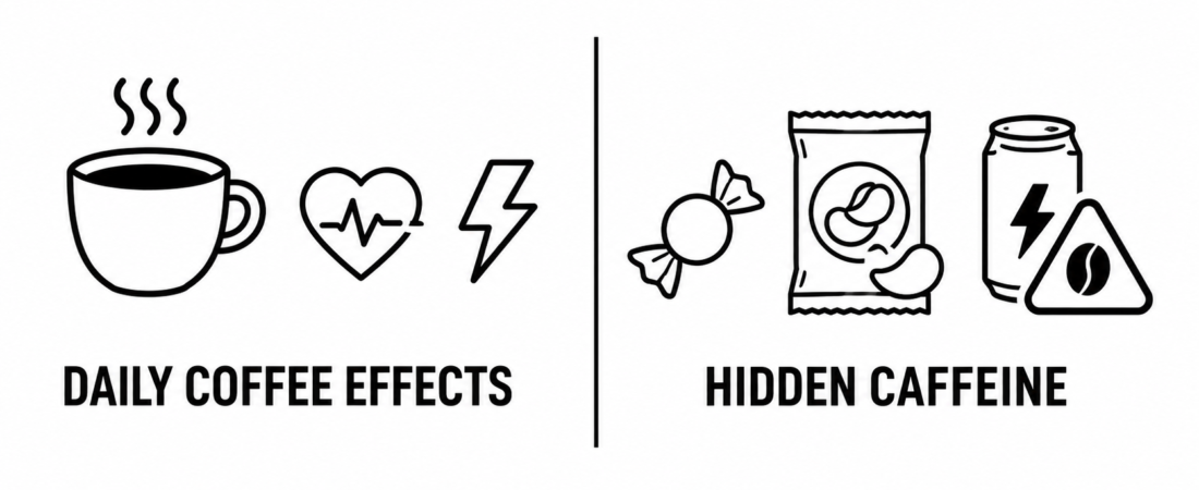 Real Simple Reports What Really Happens When You Drink Coffee Every Day as AOL Documents the Hidden Caffeine Content in Everyday Candy and Snacks
