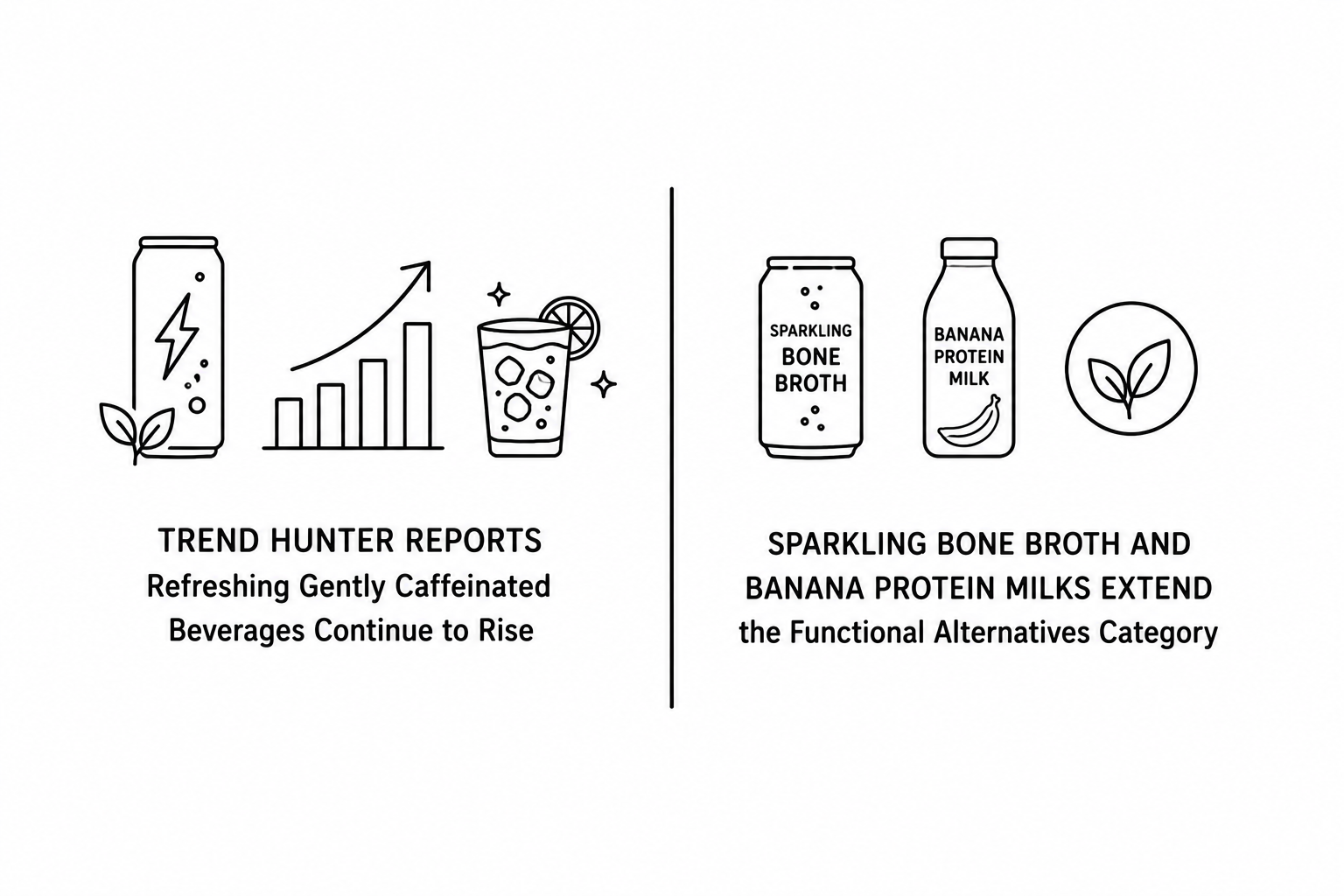 Trend Hunter Reports Refreshing Gently Caffeinated Beverages Continue to Rise as Sparkling Bone Broth and Banana Protein Milks Extend the Functional Alternatives Category