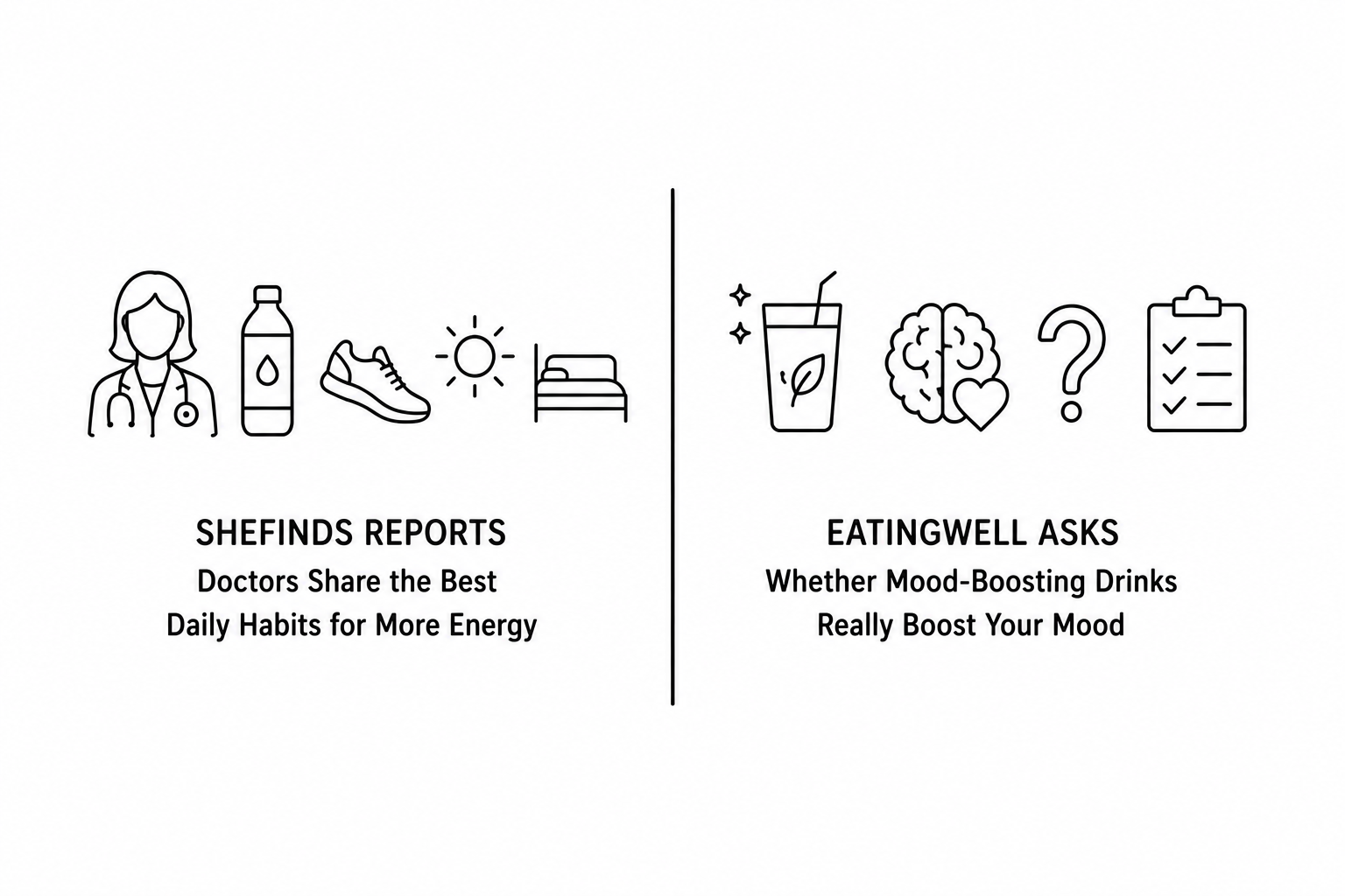 SheFinds Reports Doctors Share the Best Daily Habits for More Energy as EatingWell Asks Whether Mood-Boosting Drinks Really Boost Your Mood