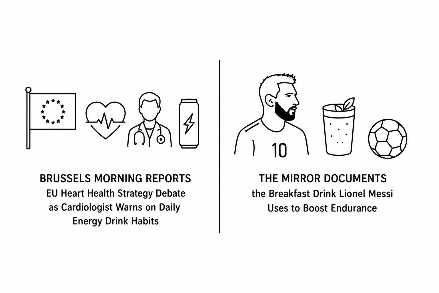 Brussels Morning Reports EU Heart Health Strategy Debate as Cardiologist Warns on Daily Energy Drink Habits and The Mirror Documents the Breakfast Drink Lionel Messi Uses to Boost Endurance