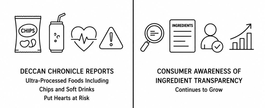 Deccan Chronicle Reports Ultra-Processed Foods Including Chips and Soft Drinks Put Hearts at Risk as Consumer Awareness of Ingredient Transparency Continues to Grow