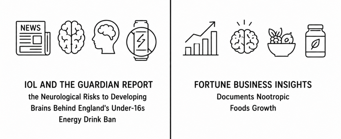 IOL and The Guardian Report the Neurological Risks to Developing Brains Behind England’s Under-16s Energy Drink Ban as Fortune Business Insights Documents Nootropic Foods Growth