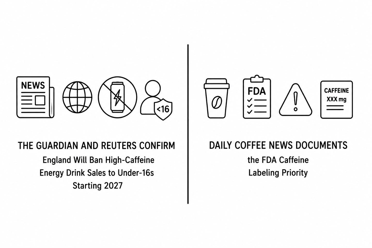 The Guardian and Reuters Confirm England Will Ban High-Caffeine Energy Drink Sales to Under-16s Starting 2027 as Daily Coffee News Documents the FDA Caffeine Labeling Priority