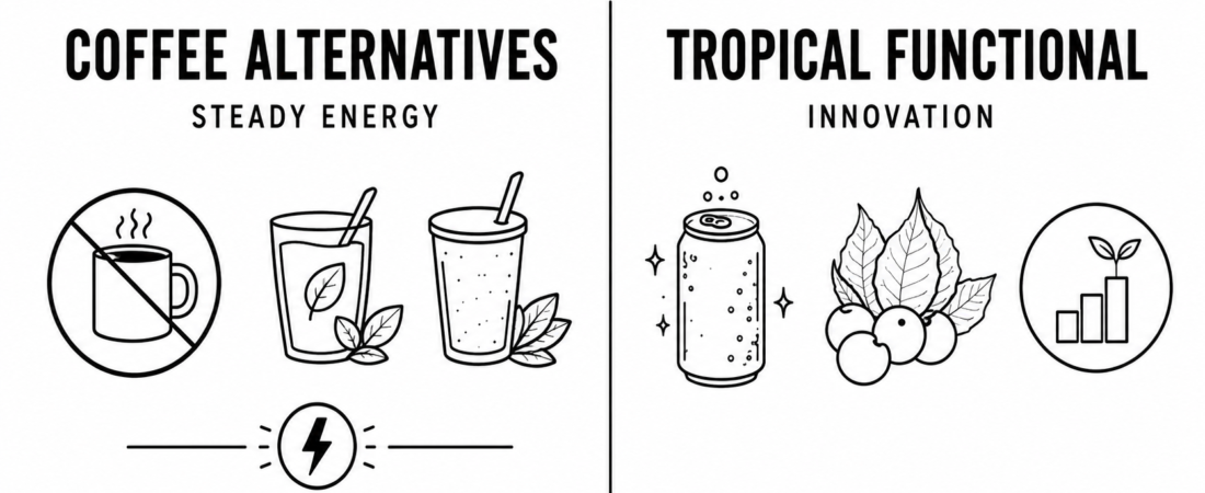 Healthy Home Upgrade Reports Seven Coffee Alternatives for Steady Energy as Trend Hunter Documents Animation-Inspired Golden Berry Drinks and Tropical Functional Innovation