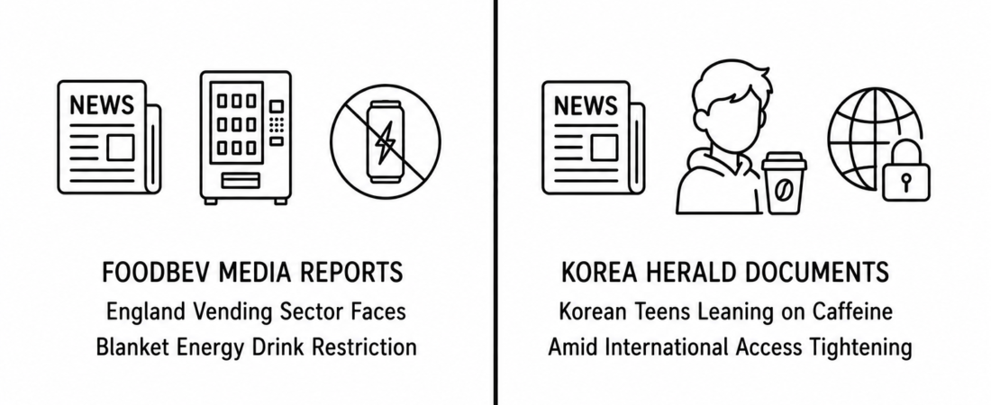 FoodBev Media Reports England Vending Sector Faces Blanket Energy Drink Restriction as Korea Herald Documents Korean Teens Leaning on Caffeine Amid International Access Tightening