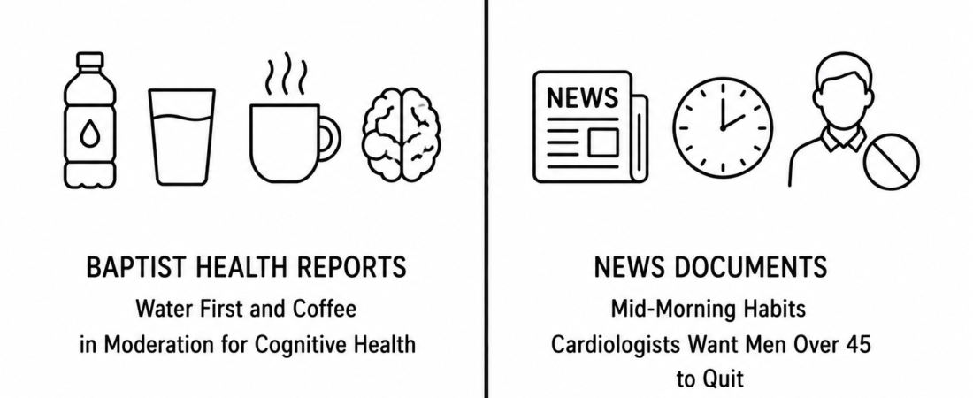 Baptist Health Reports Water First and Coffee in Moderation for Cognitive Health as MSN Documents Mid-Morning Habits Cardiologists Want Men Over 45 to Quit