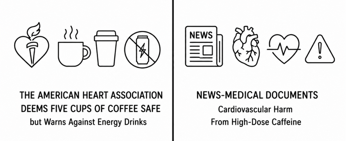 The American Heart Association Deems Five Cups of Coffee Safe but Warns Against Energy Drinks as News-Medical Documents Cardiovascular Harm From High-Dose Caffeine