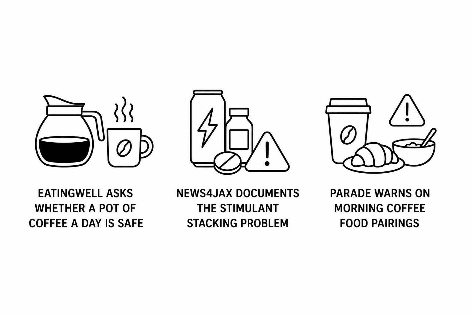 EatingWell Asks Whether a Pot of Coffee a Day Is Safe as News4JAX Documents the Stimulant Stacking Problem and Parade Warns on Morning Coffee Food Pairings