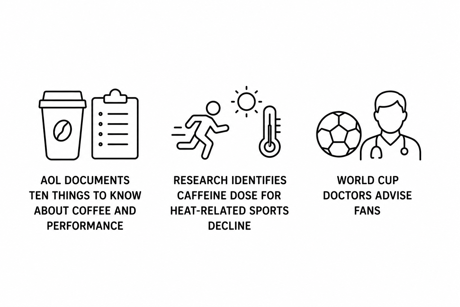 AOL Documents Ten Things to Know About Coffee and Performance as Research Identifies Caffeine Dose for Heat-Related Sports Decline and World Cup Doctors Advise Fans
