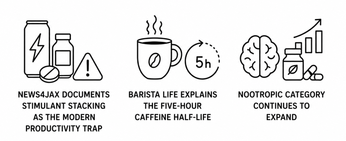 News4JAX Documents Stimulant Stacking as the Modern Productivity Trap as Barista Life Explains the Five-Hour Caffeine Half-Life and Nootropic Category Continues to Expand