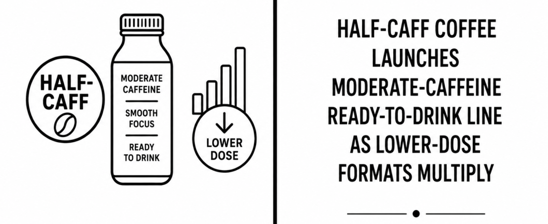 Half-Caff Coffee Launches Moderate-Caffeine Ready-to-Drink Line as Lower-Dose Formats Multiply