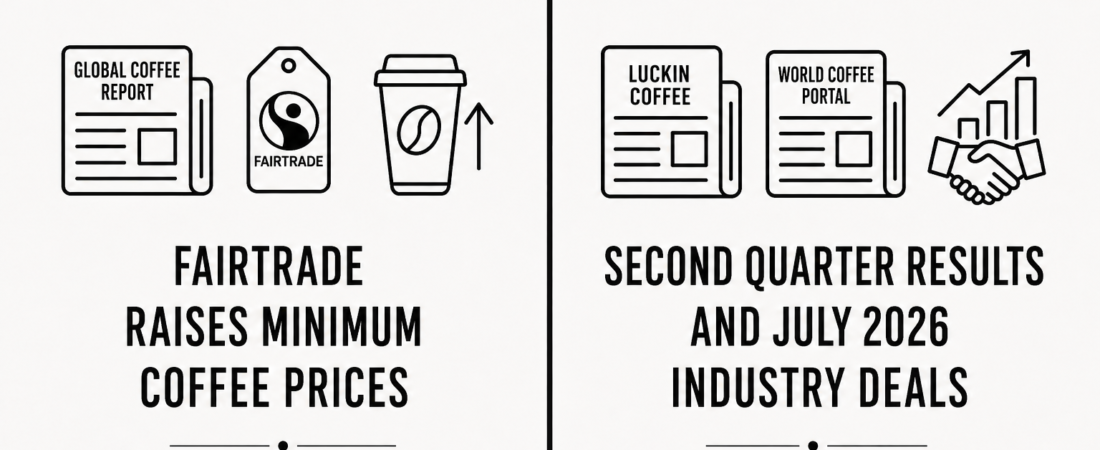 Global Coffee Report Documents Fairtrade Raising Minimum Coffee Prices as Luckin Coffee Reports Second Quarter Results and World Coffee Portal Covers July 2026 Industry Deals