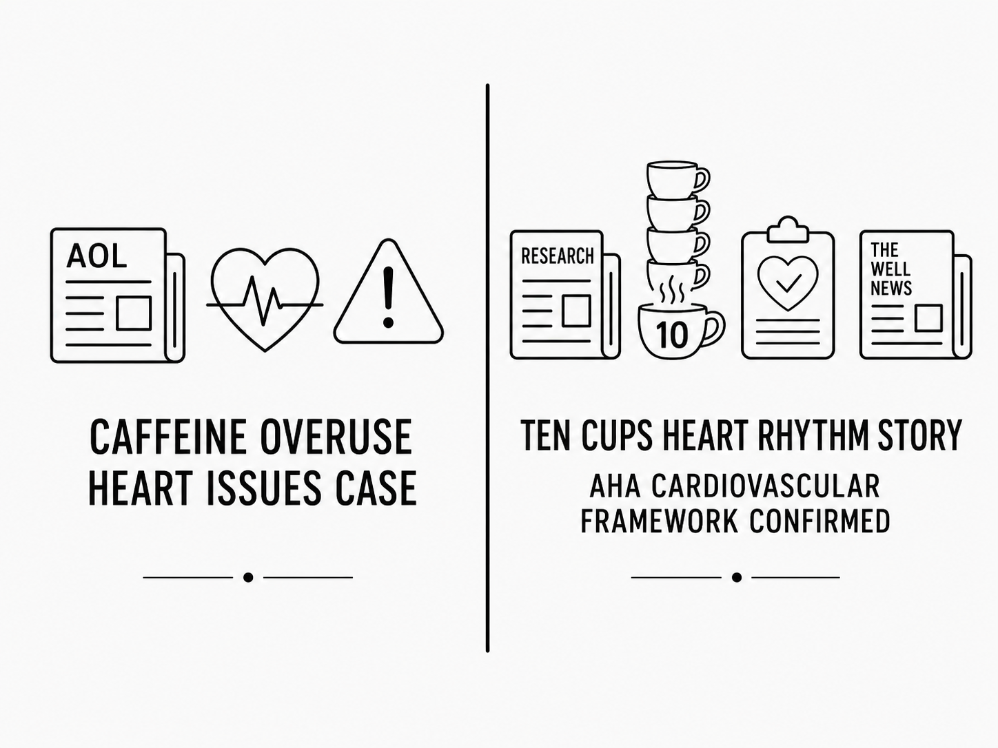 AOL Documents Caffeine Overuse Heart Issues Case as Yahoo Health Extends the Ten Cups Heart Rhythm Story and The Well News Confirms the AHA Cardiovascular Framework