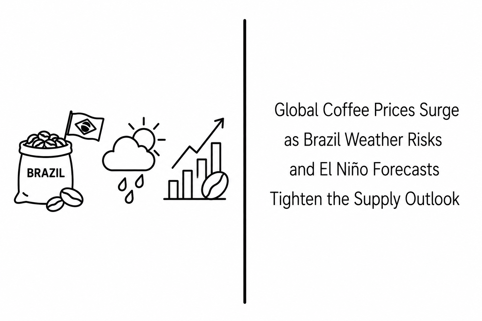 Global Coffee Prices Surge as Brazil Weather Risks and El Niño Forecasts Tighten the Supply Outlook